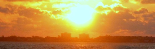 Overlooking Sarasota Bay to Longboat Key at Sun set